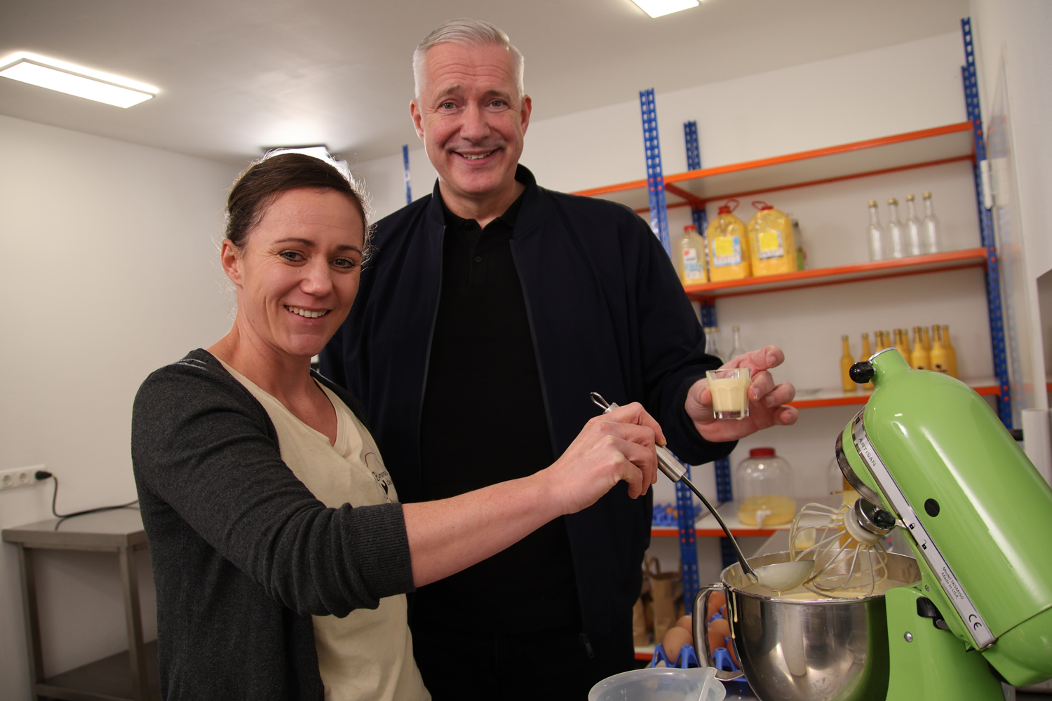 Alexander Herrmann zu Besuch beim Bammersdorfer Weide Ei